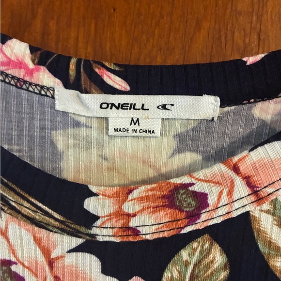 O'Neill Floral Midi Dress Navy Pink | Size M - Picture 5 of 7